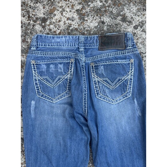 Rock Roll Cowboy Jeans Men 33x32 Blue Double Barrel Straight Denim Pants Western - Picture 5 of 5